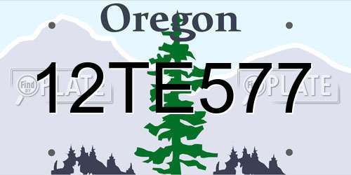 12TE577 Oregon License Plate