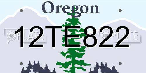 12TE822 Oregon License Plate