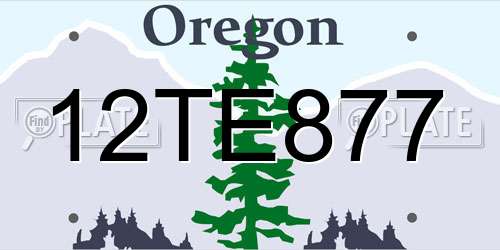 12TE877 Oregon License Plate