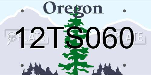 12TS060 Oregon License Plate