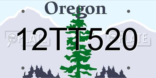 12TT520 Oregon License Plate