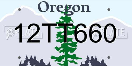 12TT660 Oregon License Plate