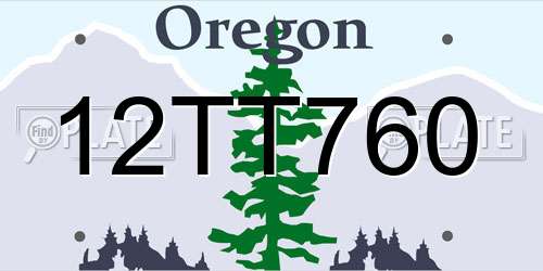 12TT760 Oregon License Plate