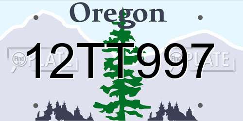 12TT997 Oregon License Plate