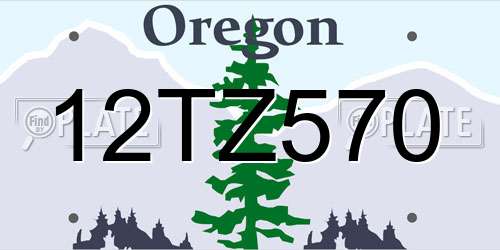 12TZ570 Oregon License Plate