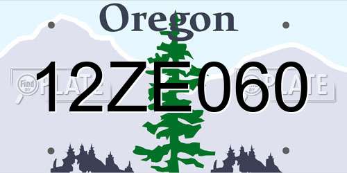 12ZE060 Oregon License Plate