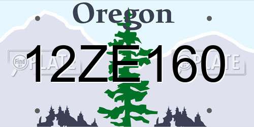 12ZE160 Oregon License Plate