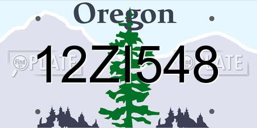 12ZI548 Oregon License Plate