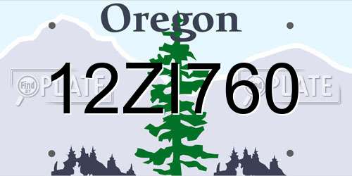 12ZI760 Oregon License Plate