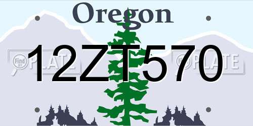 12ZT570 Oregon License Plate