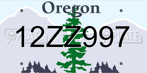 12ZZ997 Oregon License Plate