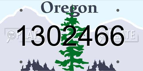 1302466 Oregon License Plate