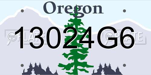 13024G6 Oregon License Plate