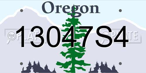 13047S4 Oregon License Plate