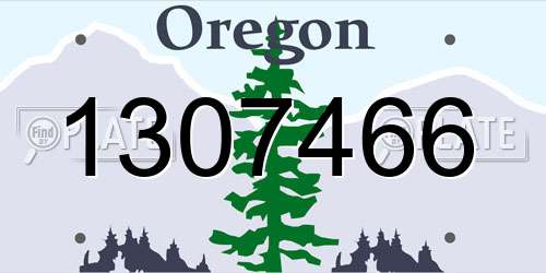 1307466 Oregon License Plate