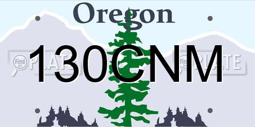 130CNM Oregon License Plate