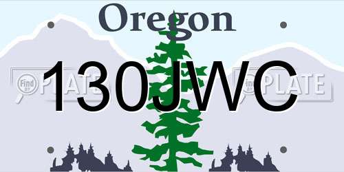 130JWC Oregon License Plate