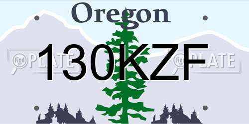 130KZF Oregon License Plate