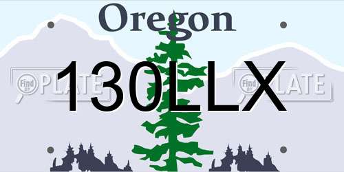130LLX Oregon License Plate