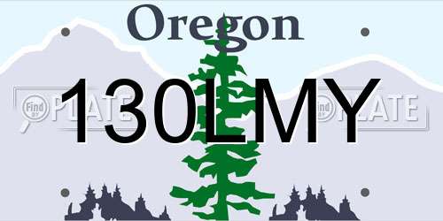 130LMY Oregon License Plate