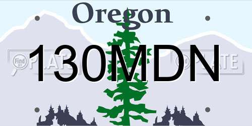 130MDN Oregon License Plate