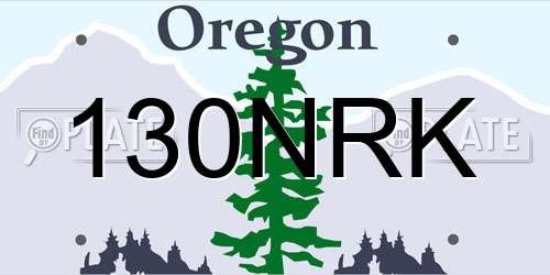130NRK Oregon License Plate