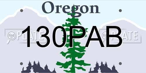 130PAB Oregon License Plate
