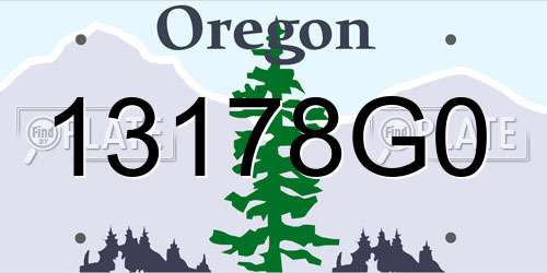 13178G0 Oregon License Plate