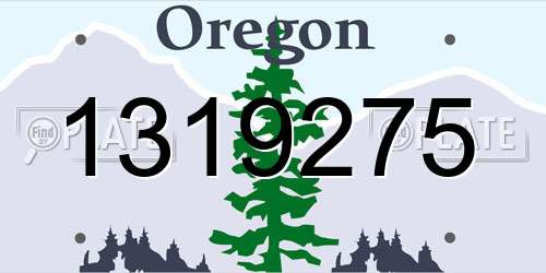 1319275 Oregon License Plate