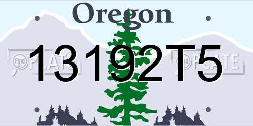 13192T5 Oregon License Plate