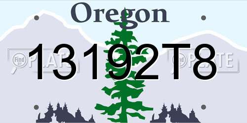 13192T8 Oregon License Plate