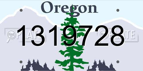 1319728 Oregon License Plate