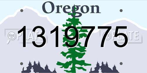 1319775 Oregon License Plate