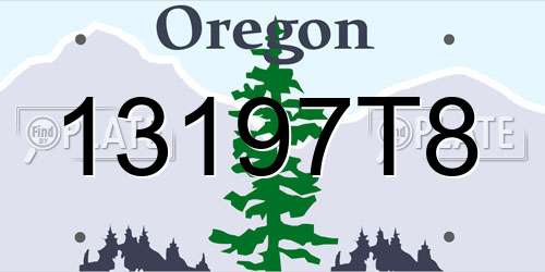 13197T8 Oregon License Plate