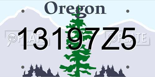 13197Z5 Oregon License Plate
