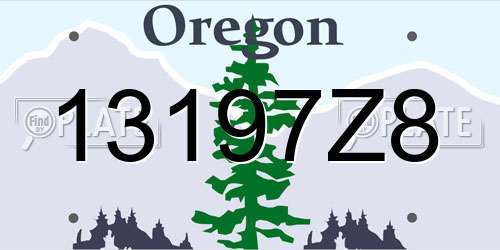 13197Z8 Oregon License Plate