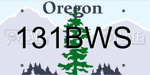 131BWS Oregon License Plate
