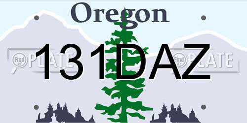 131DAZ Oregon License Plate