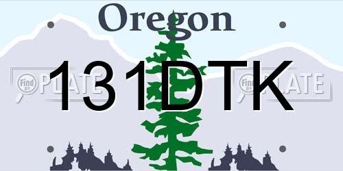 131DTK Oregon License Plate