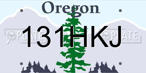131HKJ Oregon License Plate