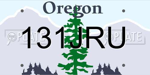 131JRU Oregon License Plate