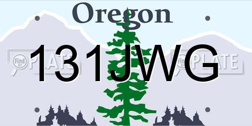 131JWG Oregon License Plate