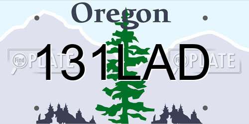 131LAD Oregon License Plate