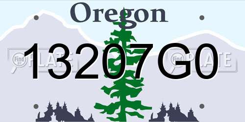 13207G0 Oregon License Plate
