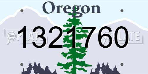 1321760 Oregon License Plate