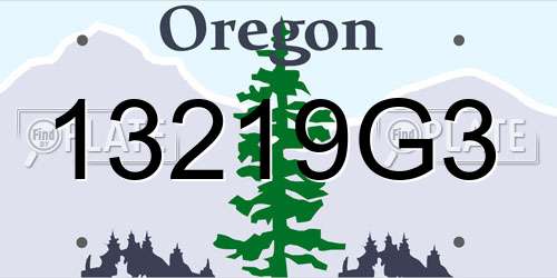 13219G3 Oregon License Plate