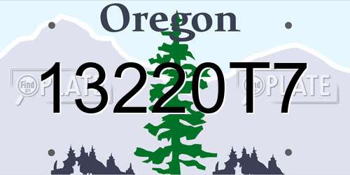 13220T7 Oregon License Plate