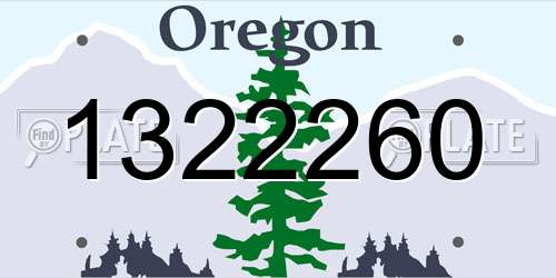1322260 Oregon License Plate