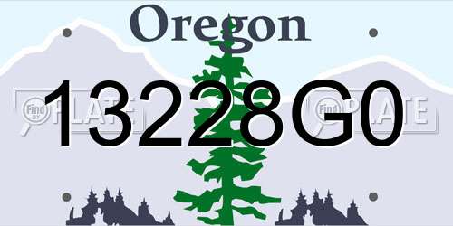 13228G0 Oregon License Plate