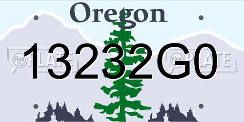 13232G0 Oregon License Plate